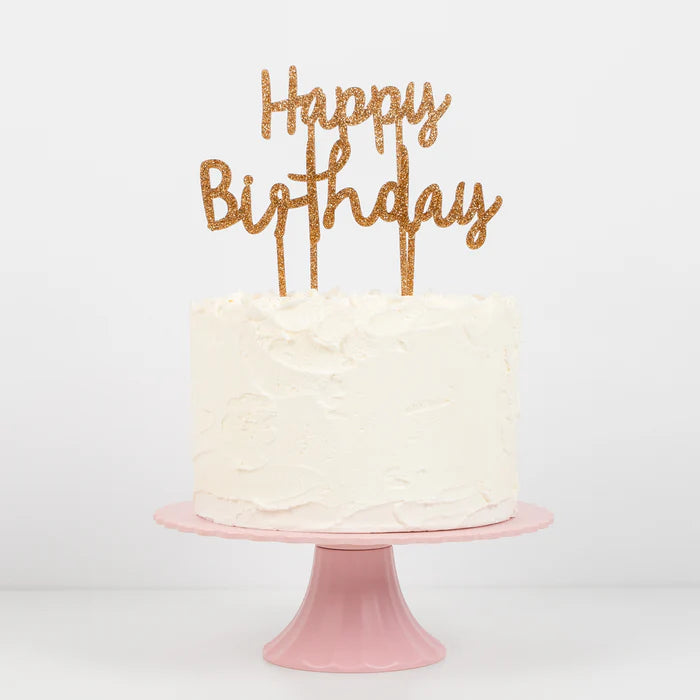 Toppers de acrílico - Happy Birthday dorado