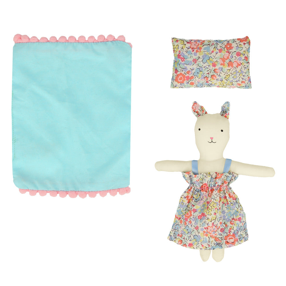 Maleta con muñeco - gatito con flores