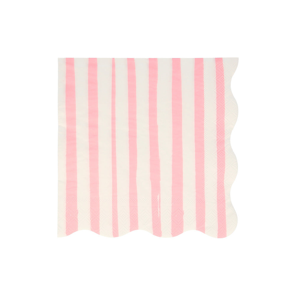 Servilletas rayas rosadas - grandes