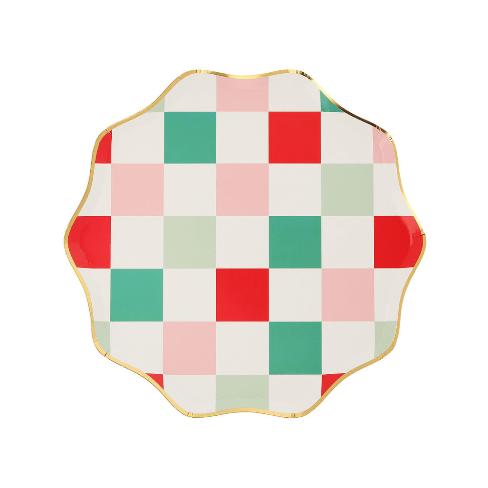 Platos cuadros colores de Navidad - medianos