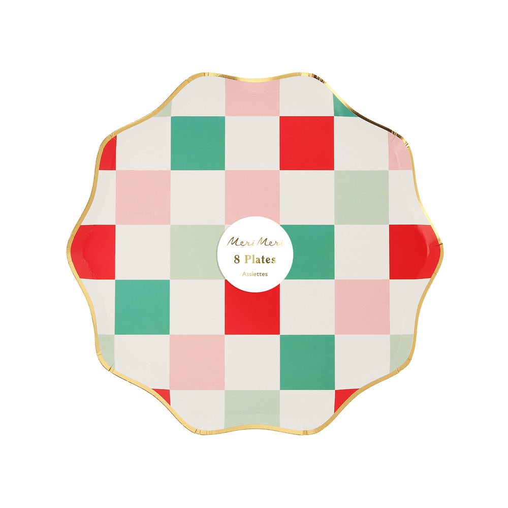 Platos cuadros colores de Navidad - medianos