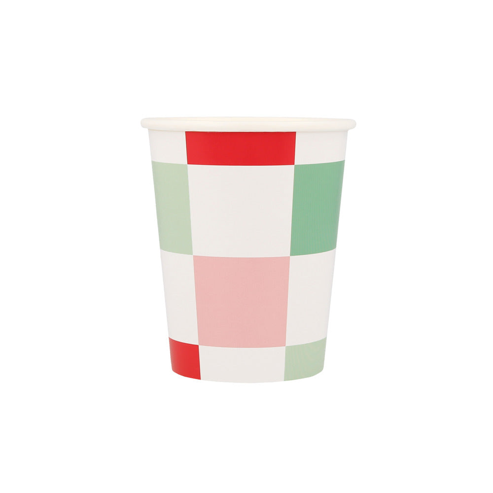 Vasos cuadros colores de Navidad
