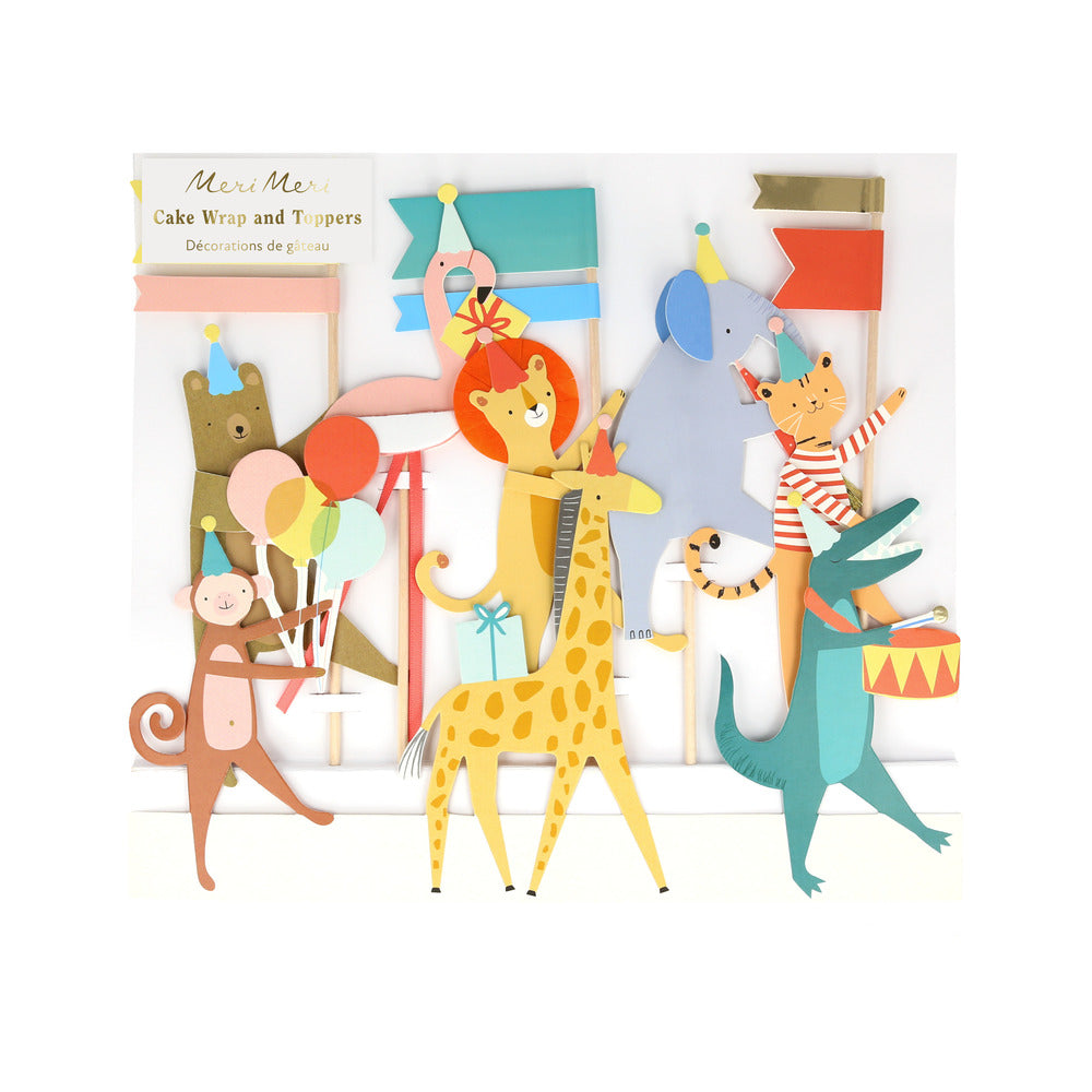 Topper para tortas + faja - desfile de animales