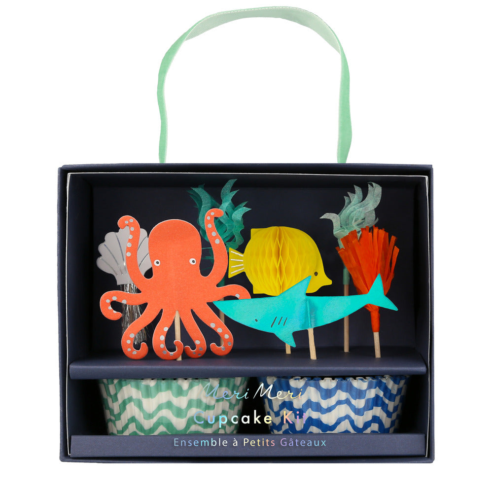 Kit para cupcakes - pulpo y tiburón