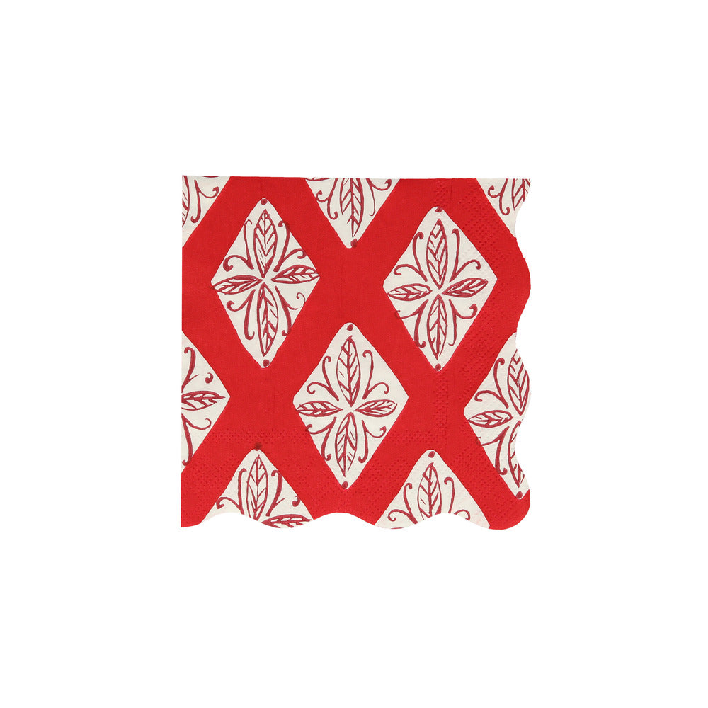 Servilletas block print Navidad - pequeñas