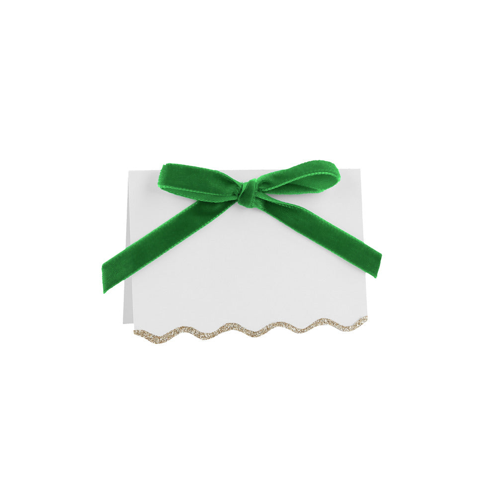 Porta nombre con lazos de terciopelo