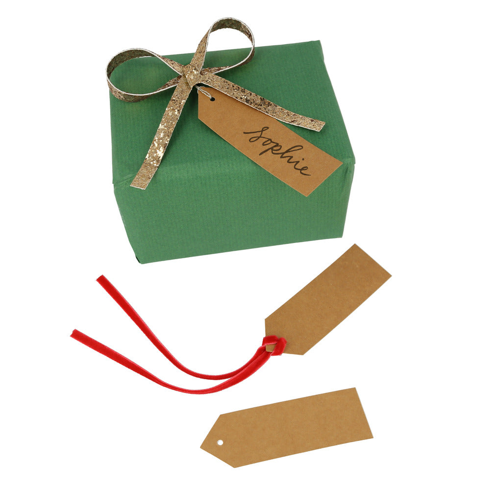 Tarjetas para regalo con lazos glitter