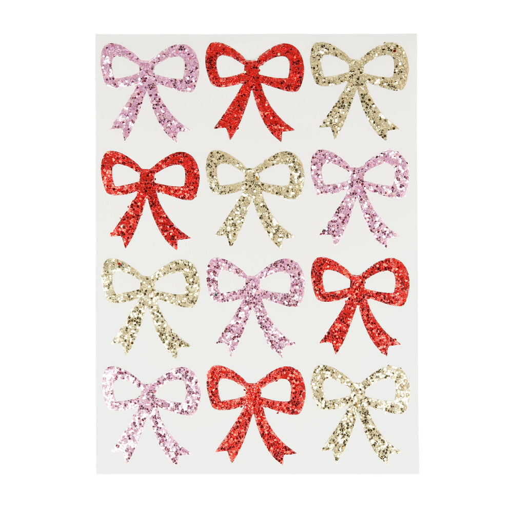 Hojas de stickers - lazos glitter (8 hojas)