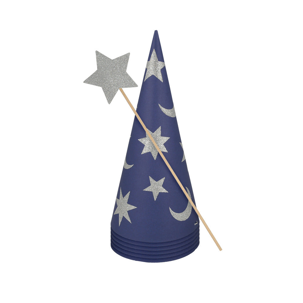 Sombreros de mago con varita