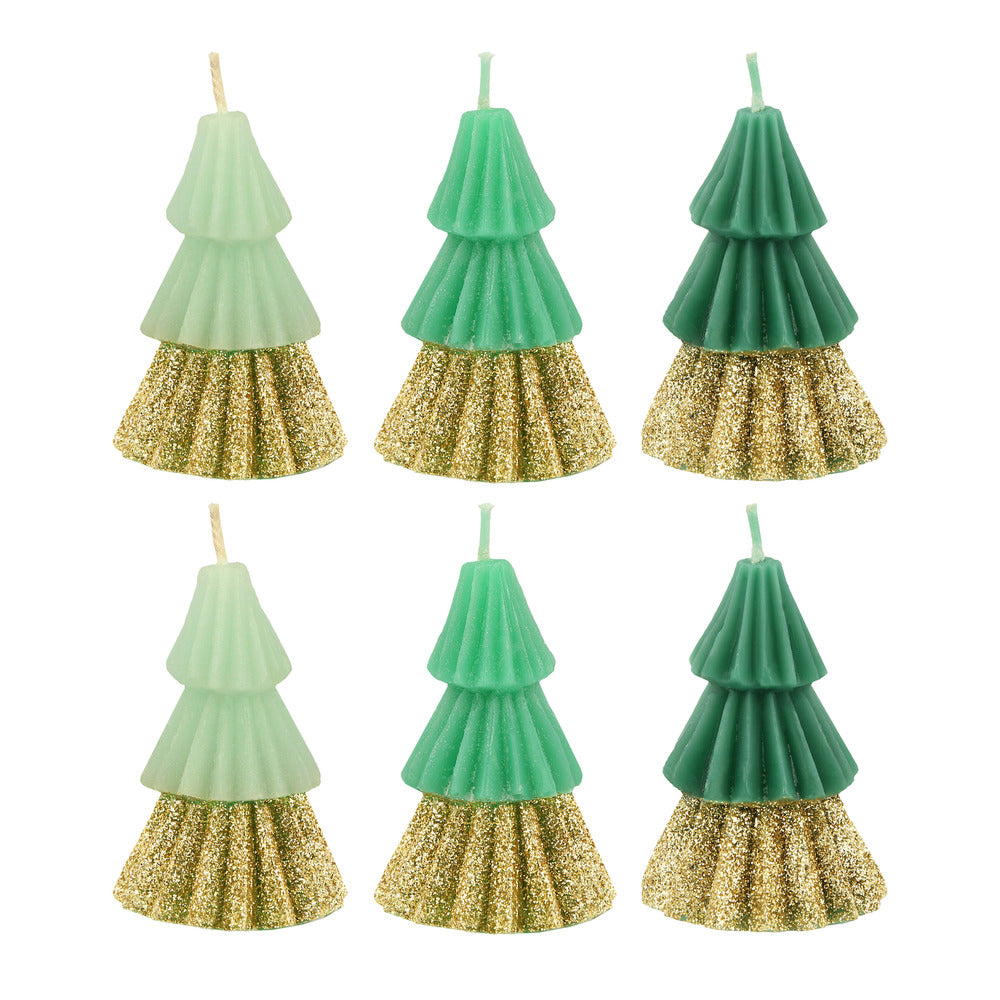Velas con forma de árbol - verdes pequeñas