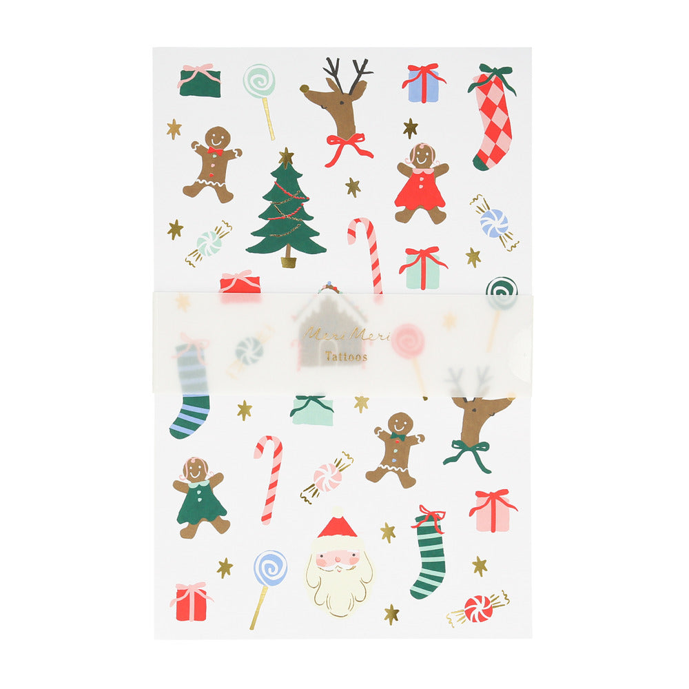 Hojas de tatuajes - Navidad alegre
