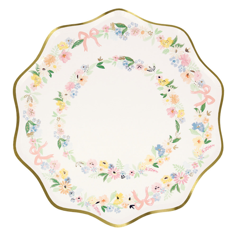 Platos flores elegantes - grandes