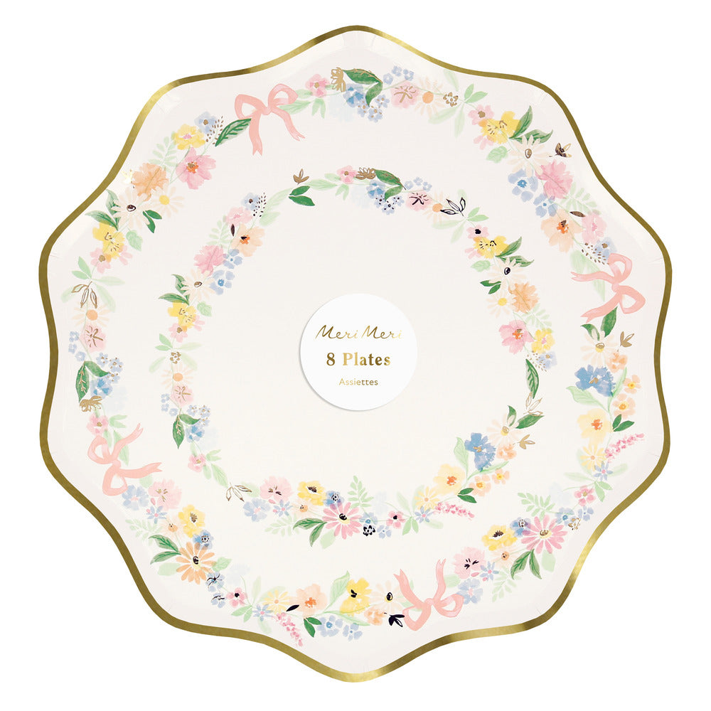 Platos flores elegantes - grandes