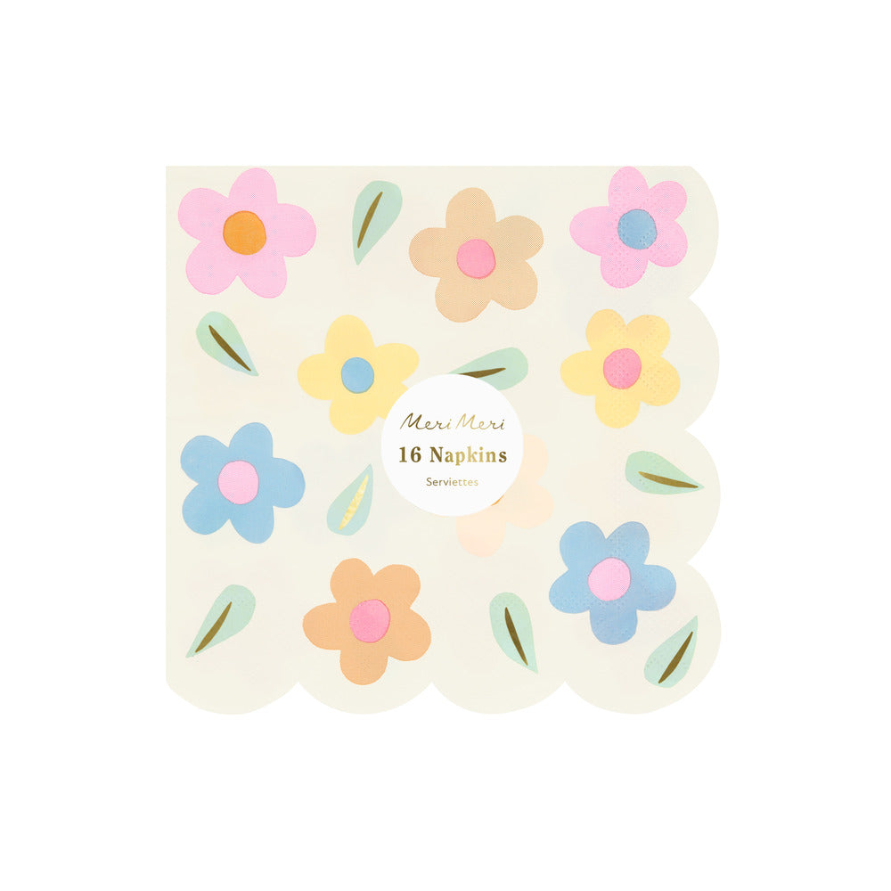 Servilletas con diseño de margaritas pastel - grandes