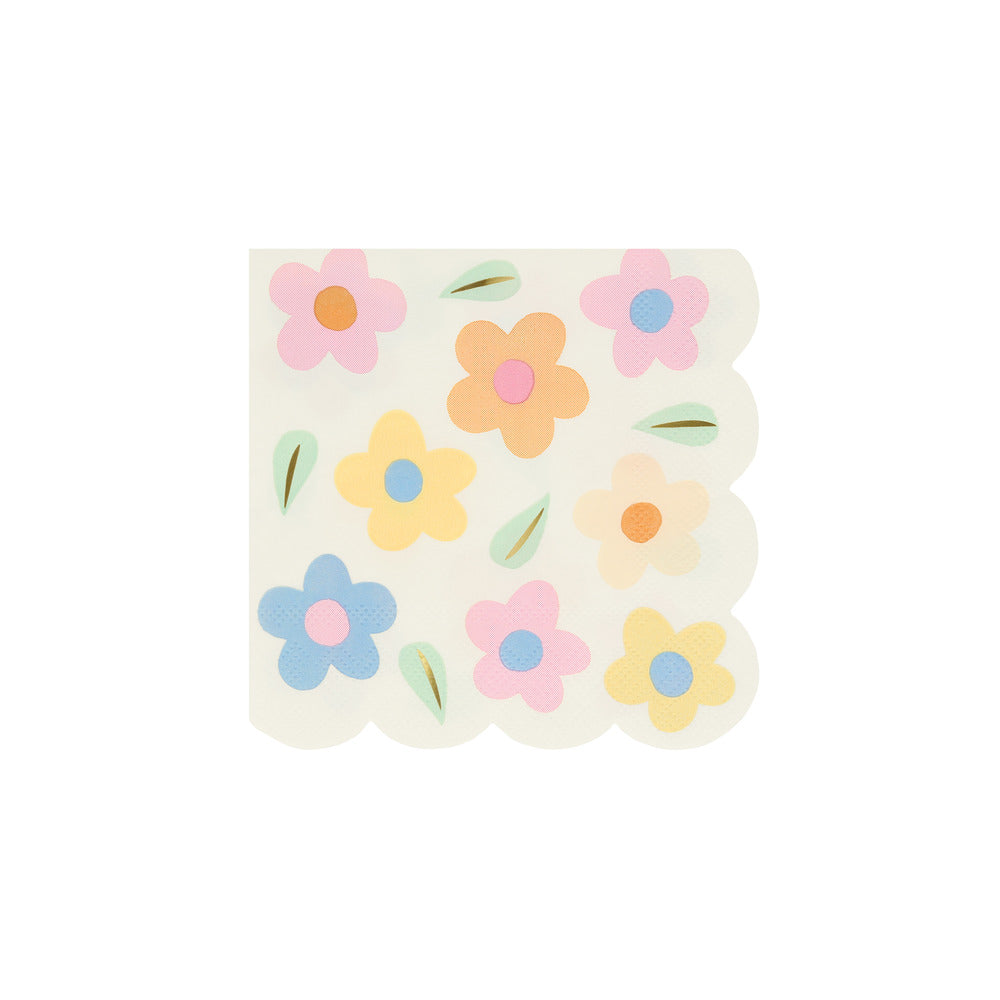 Servilletas con diseño de margaritas pastel - pequeñas