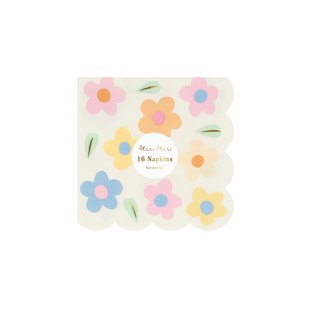 Servilletas con diseño de margaritas pastel - pequeñas