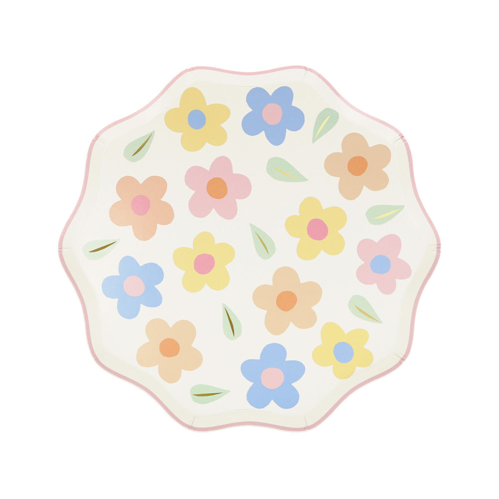 Platos con diseño de margaritas pastel - medianos