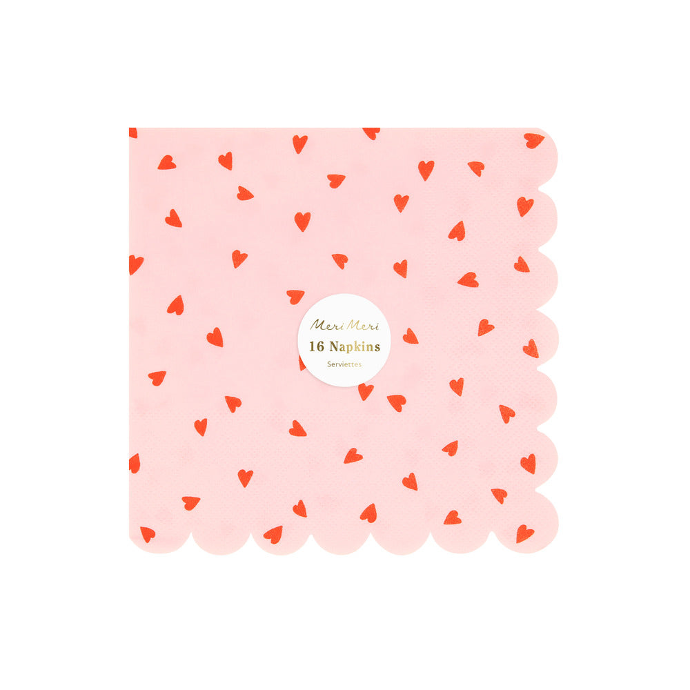 Servilletas con diseño de corazones mini - grandes