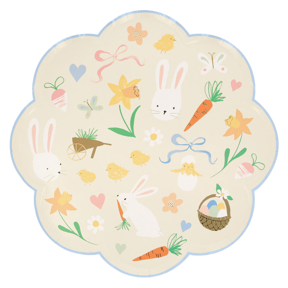 Platos con íconos de pascua - grandes