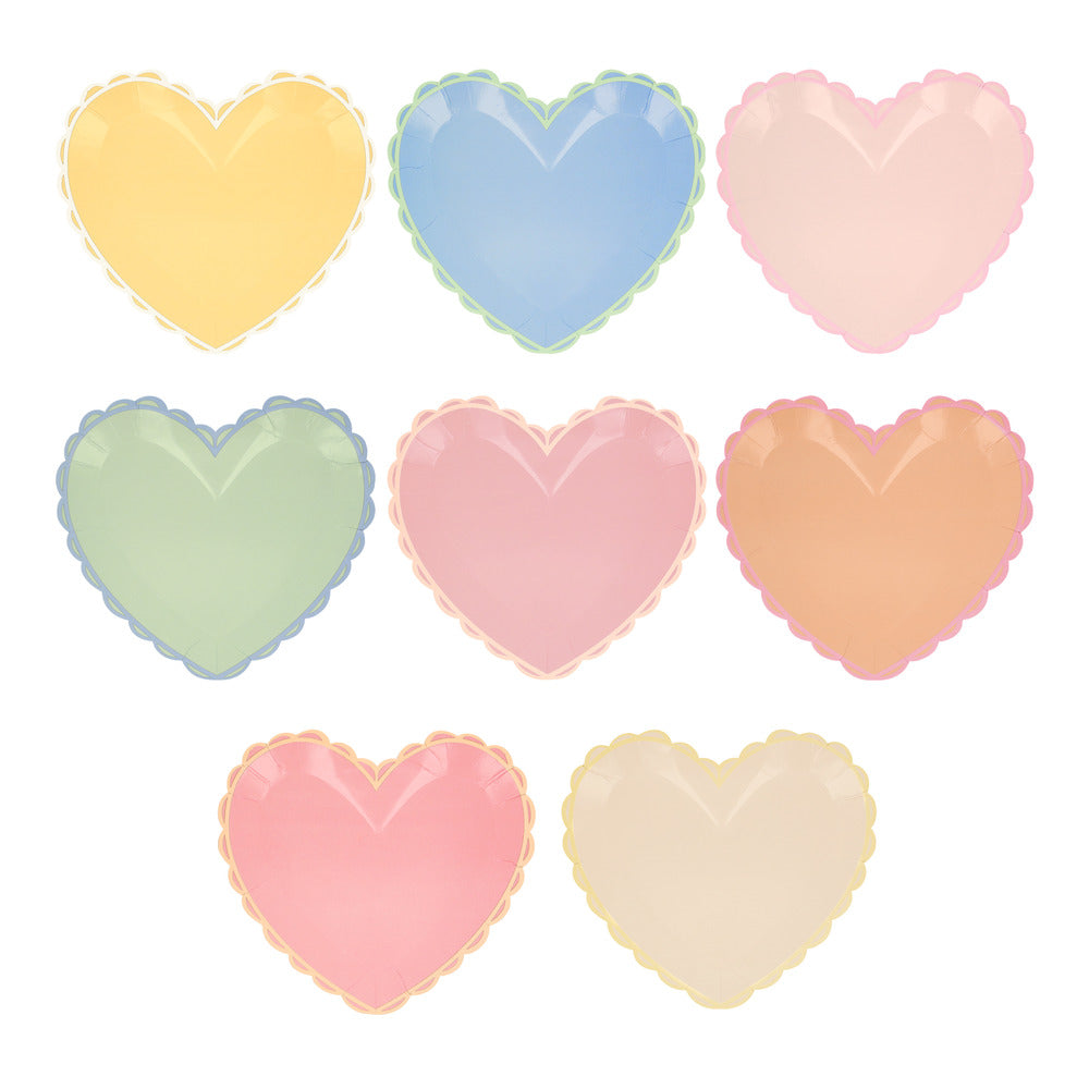 Platos con forma de corazón pastel - pequeños