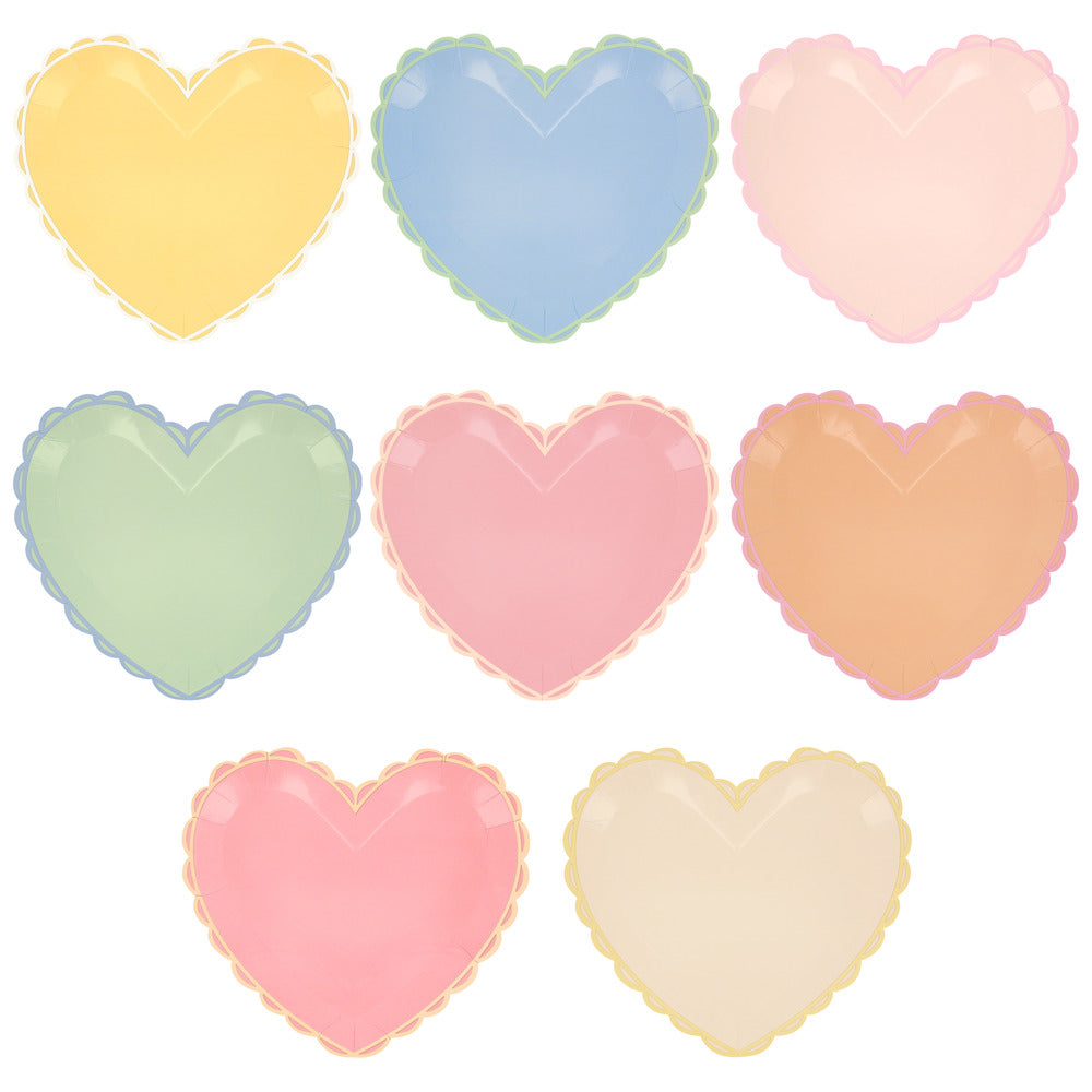 Platos con forma de corazón pastel - grandes