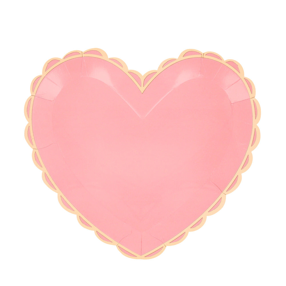 Platos con forma de corazón pastel - grandes