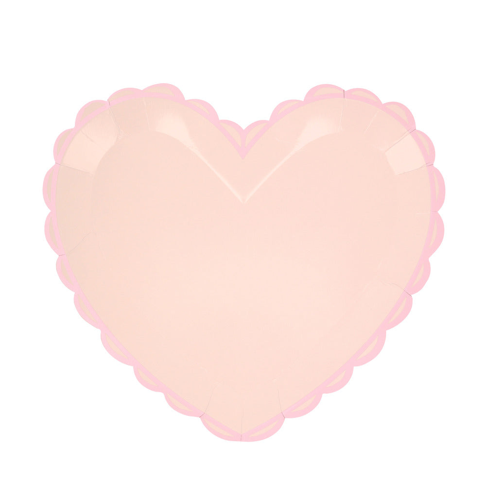 Platos con forma de corazón pastel - grandes