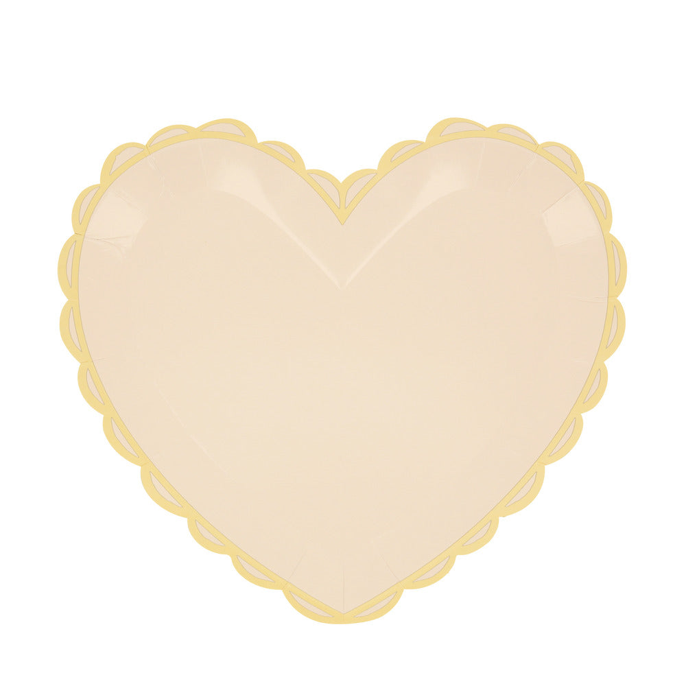 Platos con forma de corazón pastel - grandes
