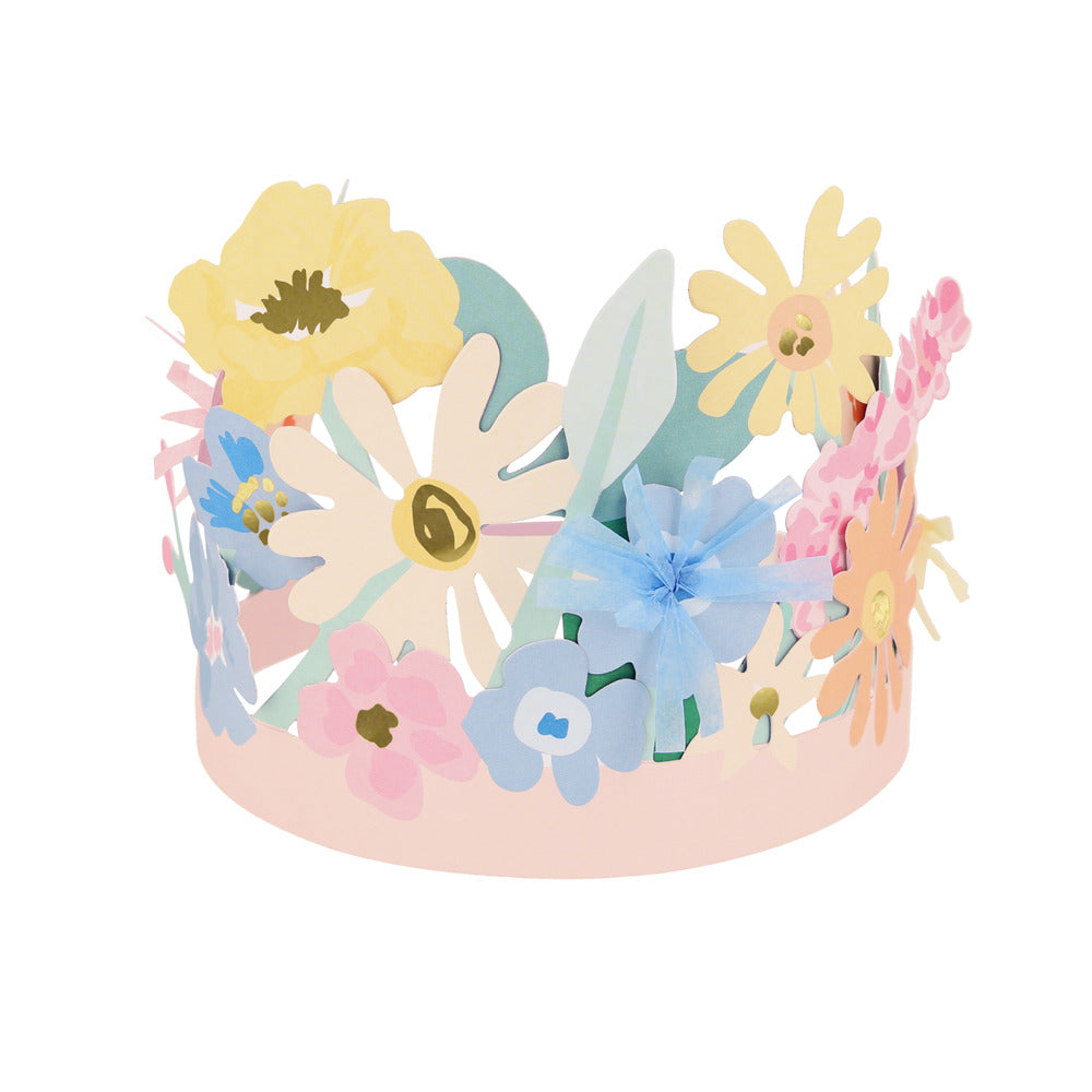 Corona de flores de papel