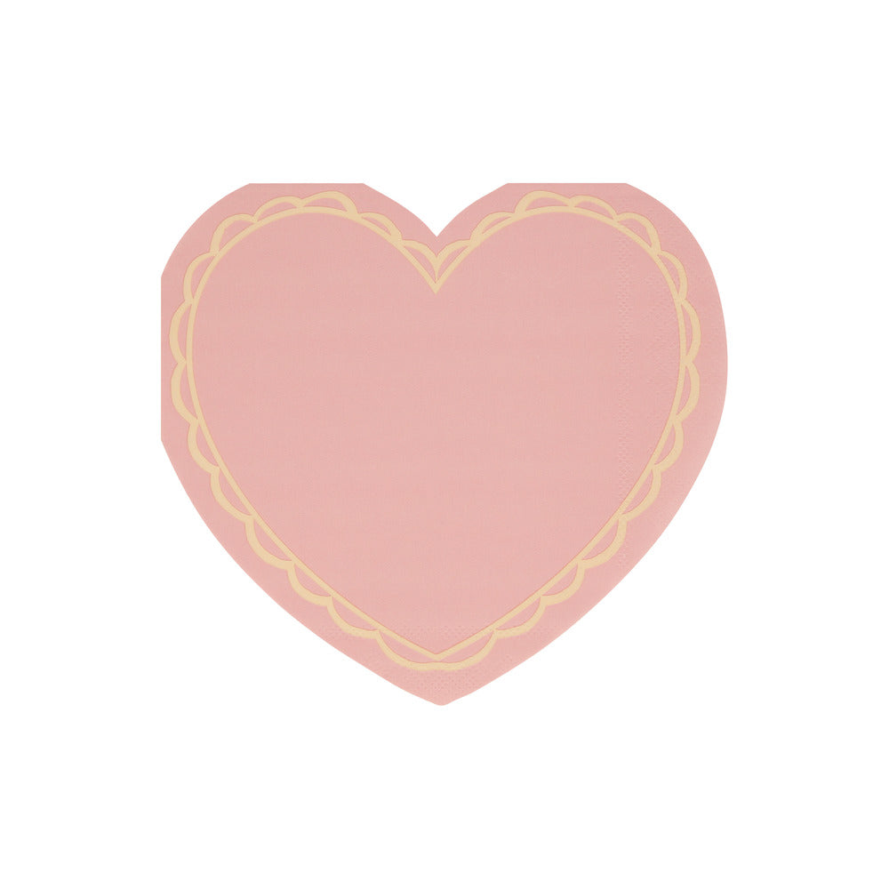 Servilletas con forma de corazón pastel - grandes