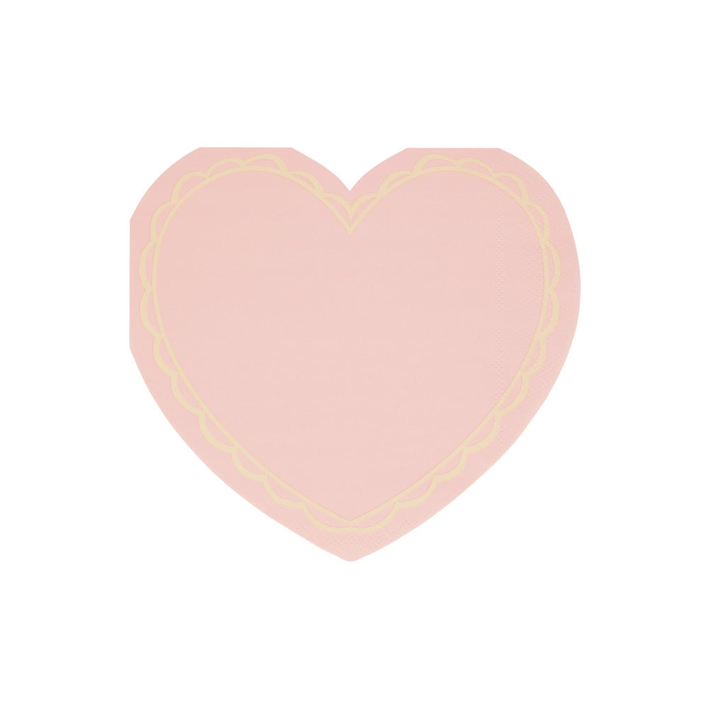Servilletas con forma de corazón pastel - grandes