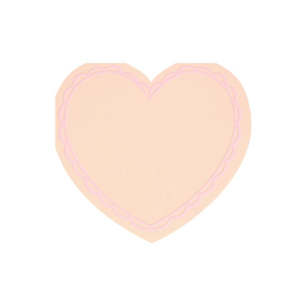Servilletas con forma de corazón pastel - grandes