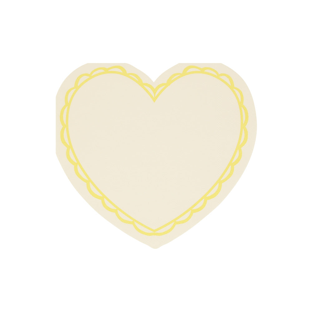 Servilletas con forma de corazón pastel - grandes