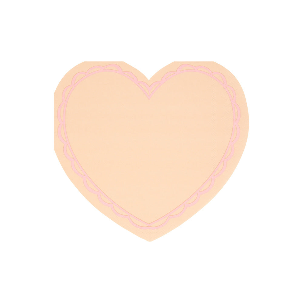 Servilletas con forma de corazón pastel - grandes
