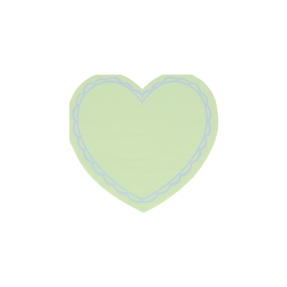 Servilletas con forma de corazón pastel - pequeñas
