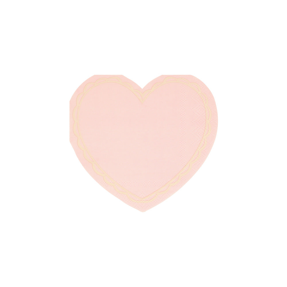 Servilletas con forma de corazón pastel - pequeñas
