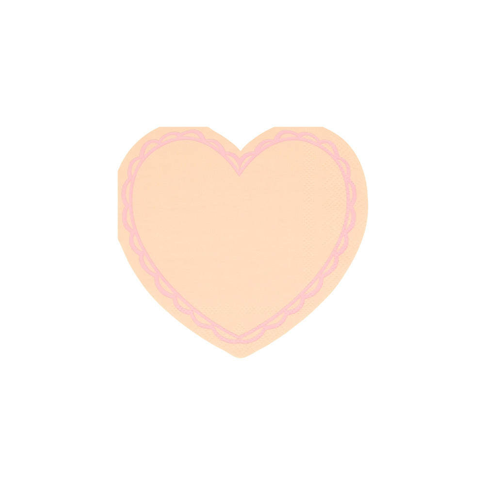 Servilletas con forma de corazón pastel - pequeñas
