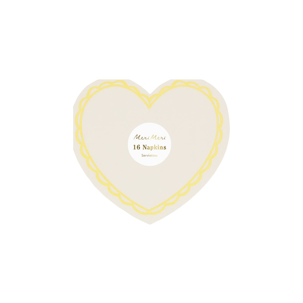 Servilletas con forma de corazón pastel - pequeñas