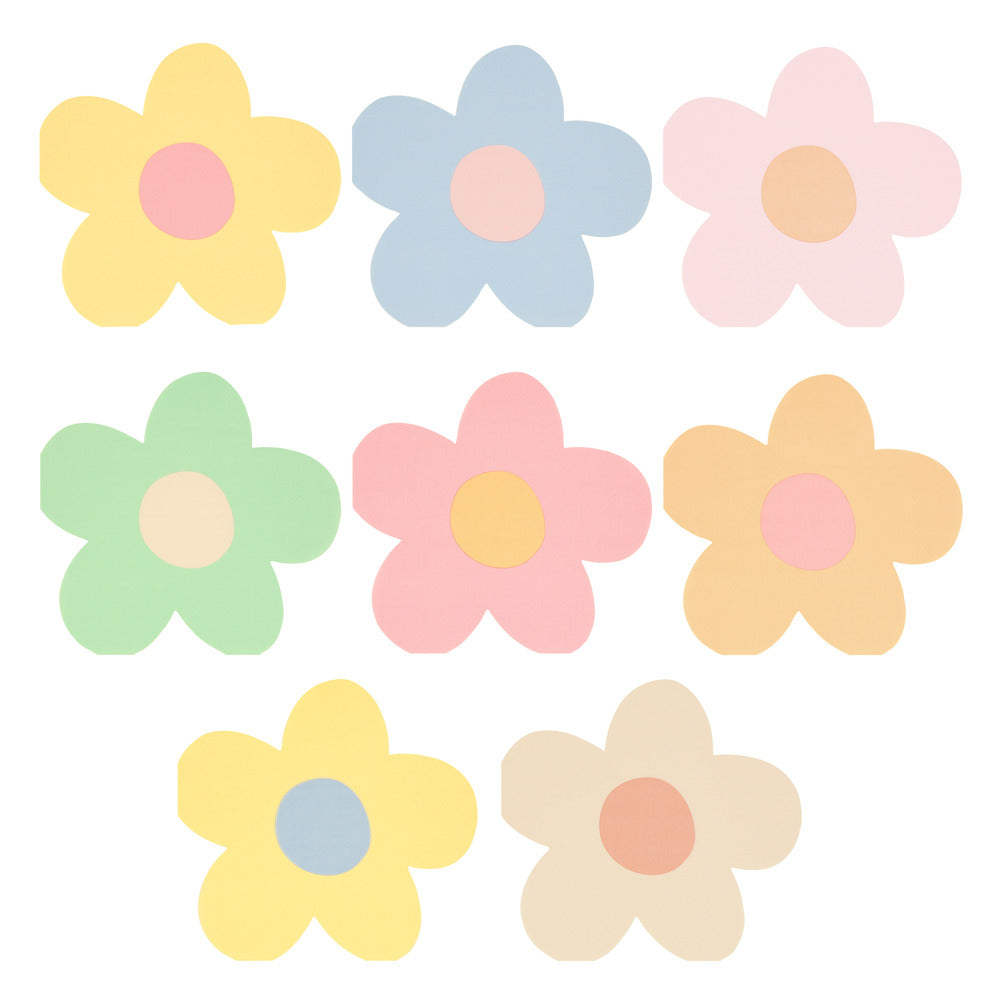 Servilletas con forma de margarita en colores pastel