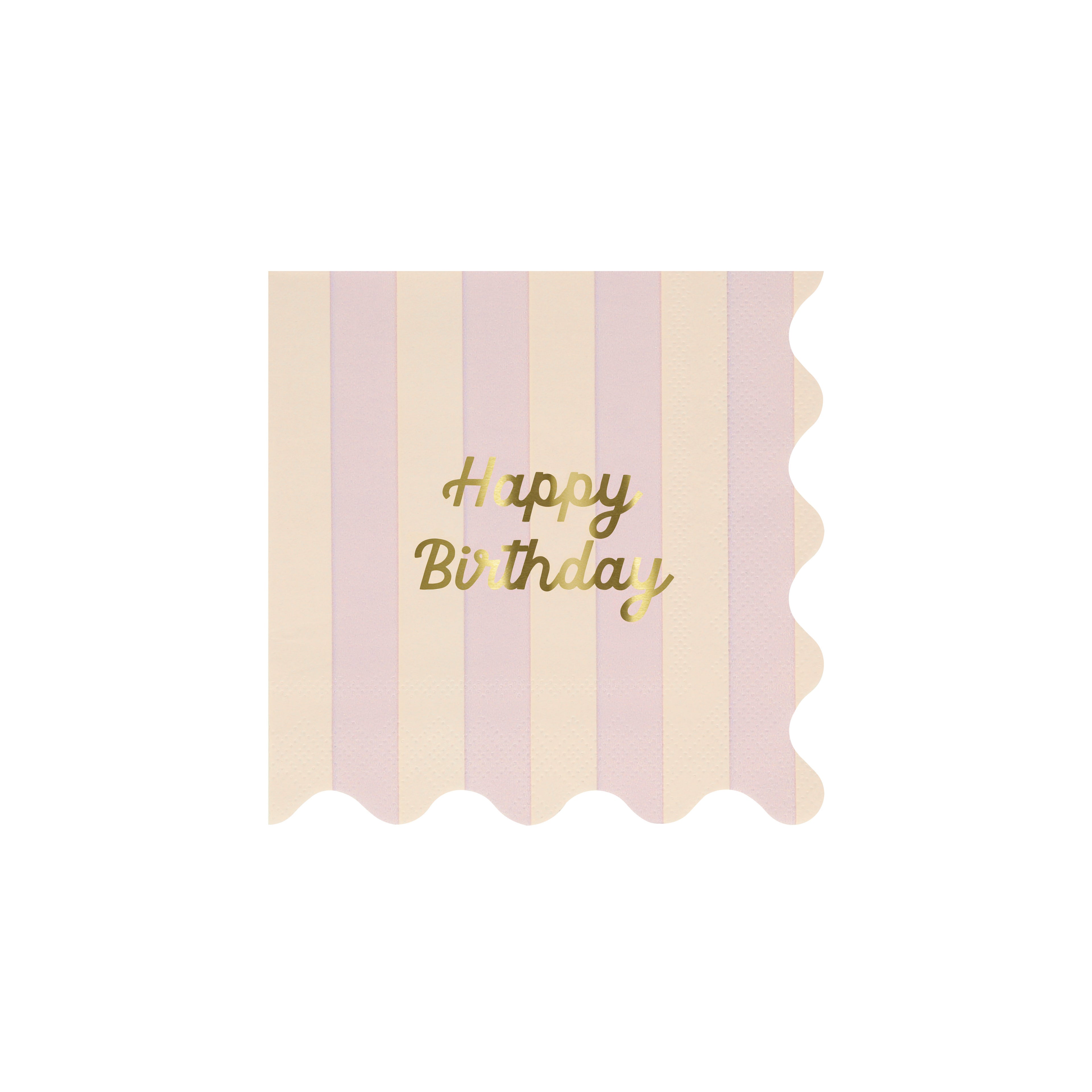 Servilletas Happy Birthday y rayas - pequeñas