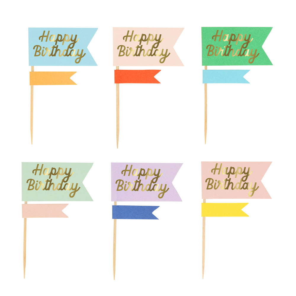 Kit para cupcakes - Happy Birthday y rayas