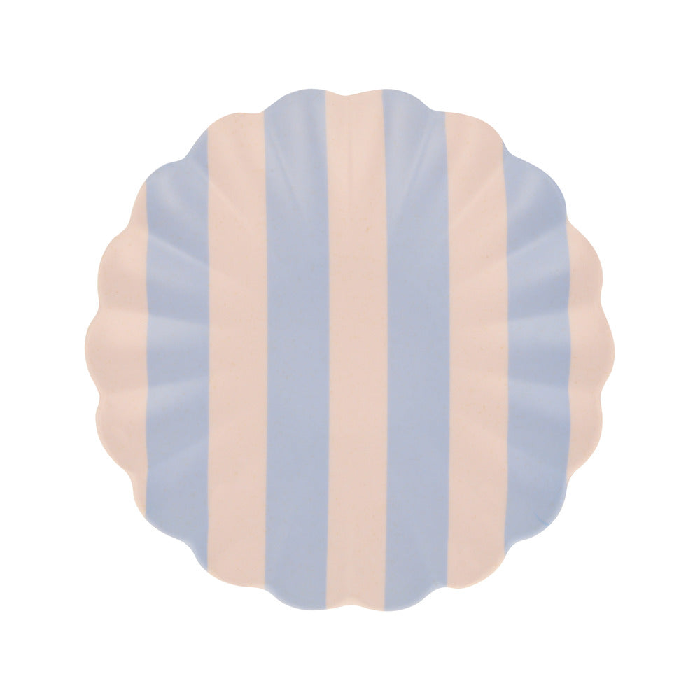 Platos de fibra de bambú rayas gruesas- pequeños 19cm