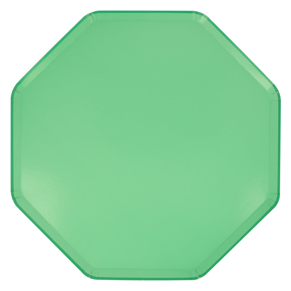 Platos lisos verde esmeralda - grandes