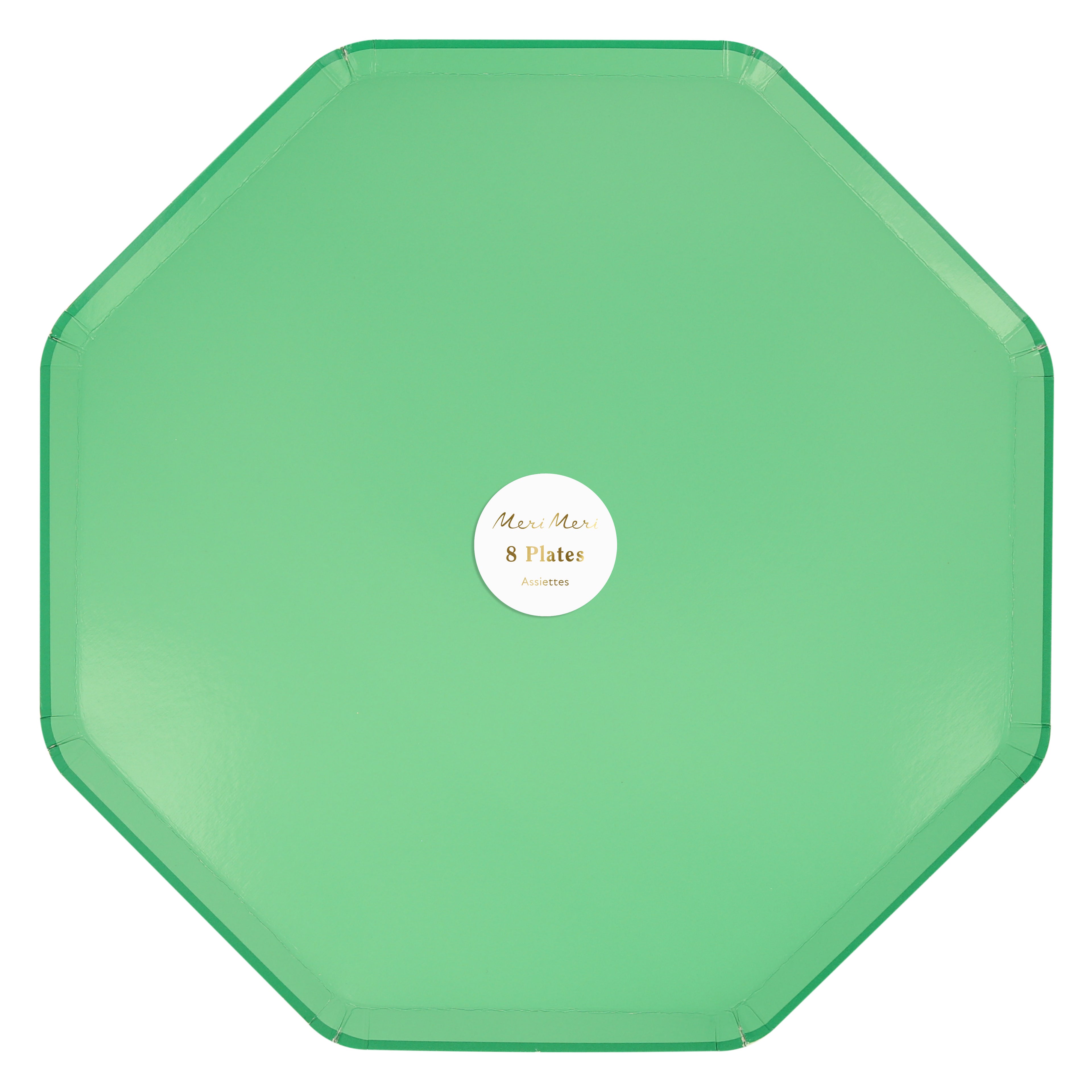 Platos lisos verde esmeralda - grandes