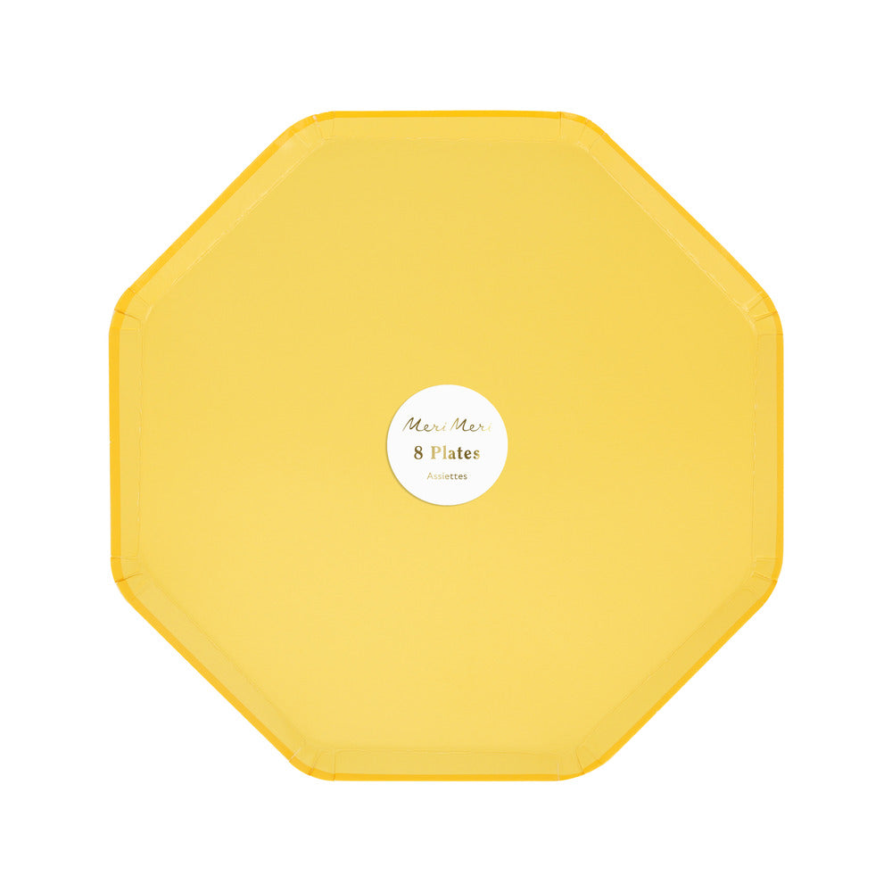 Platos lisos amarillo limón - medianos