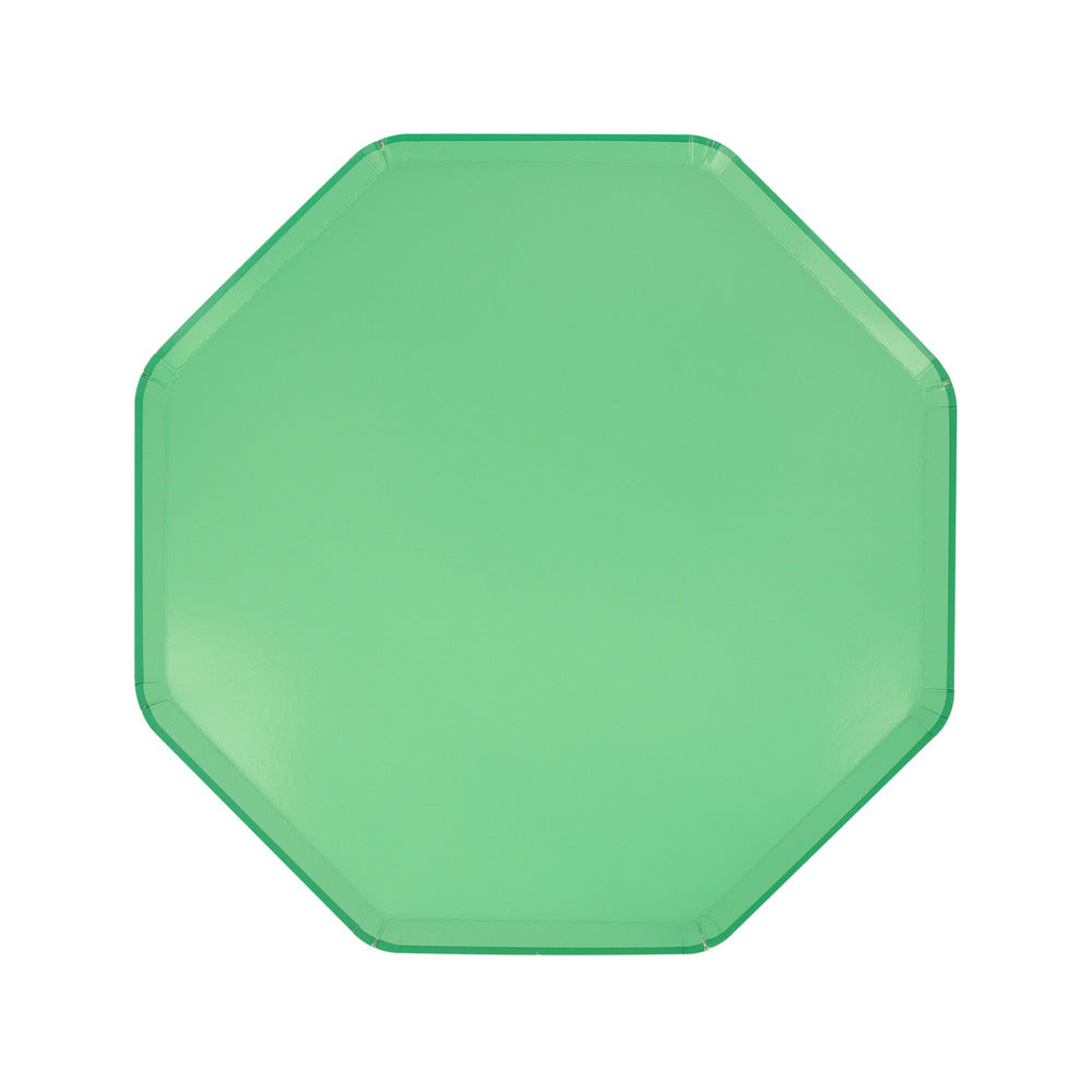 Platos lisos verde esmeralda - medianos