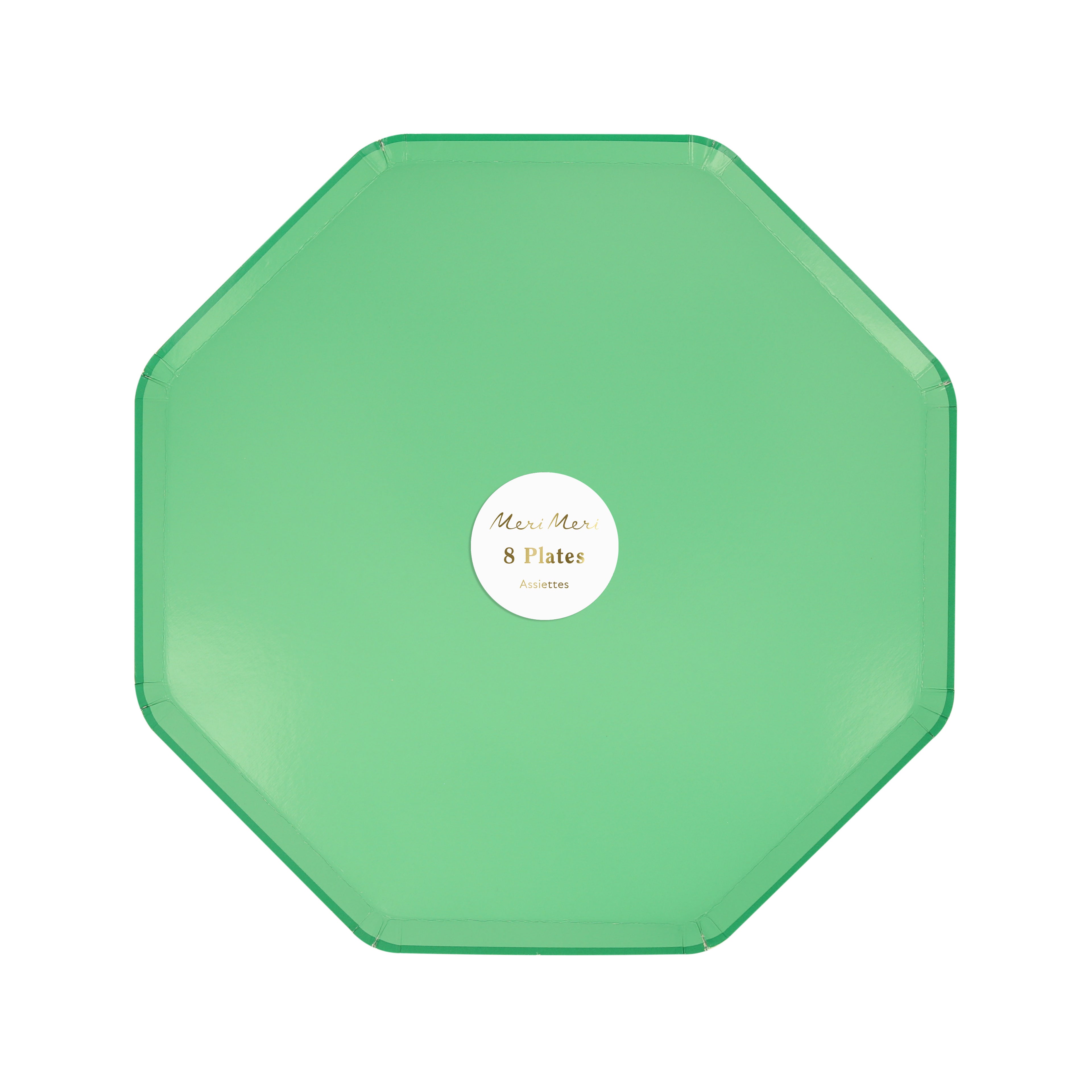 Platos lisos verde esmeralda - medianos