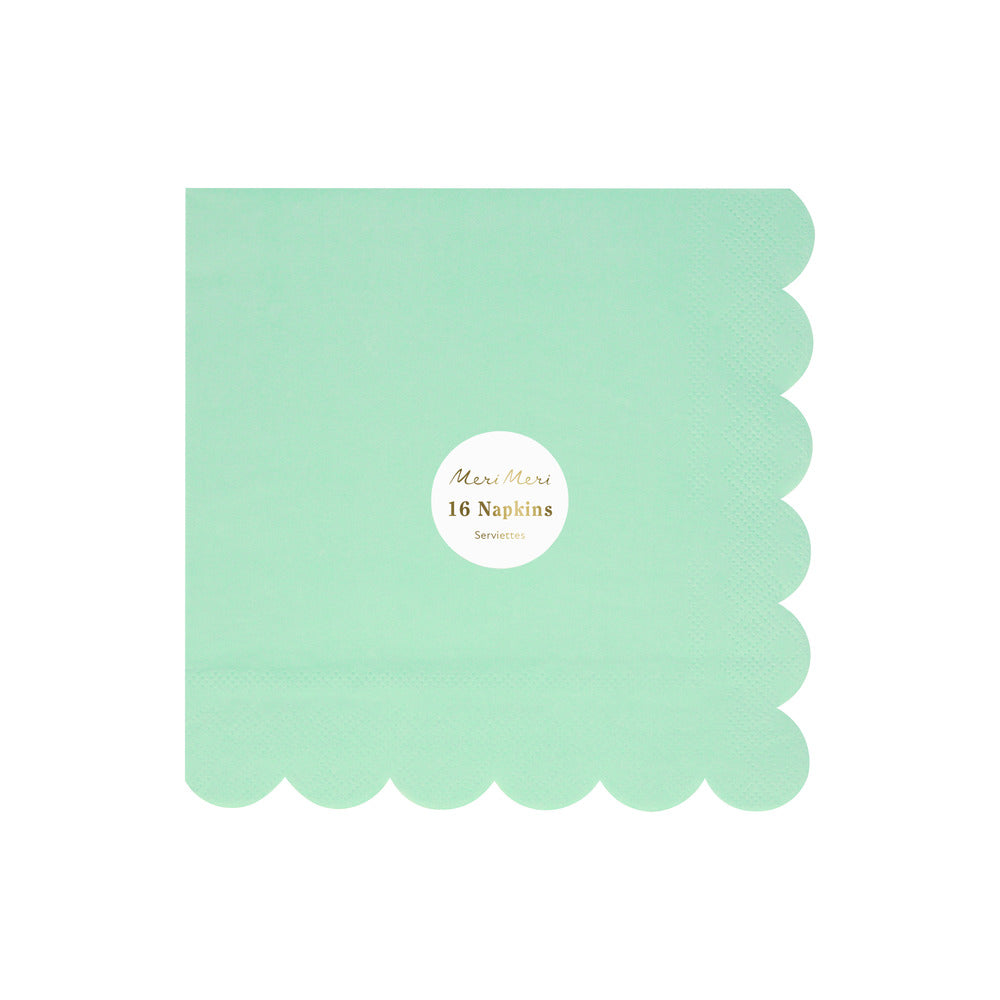 Servilletas lisas verde espuma de mar - grandes