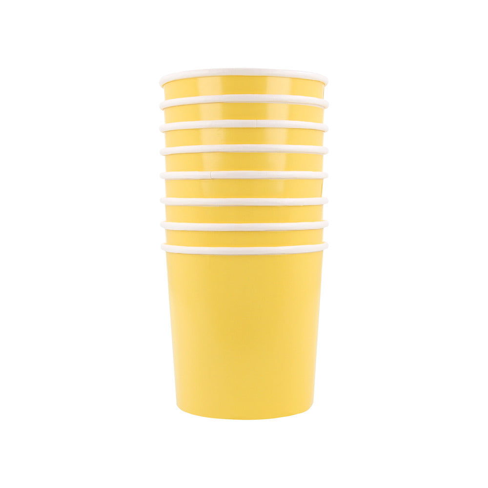 Vasos lisos amarillo limon
