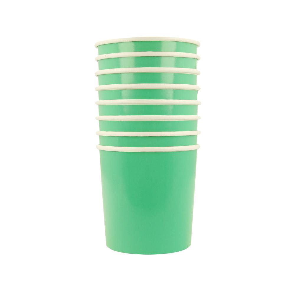Vasos lisos verde esmeralda
